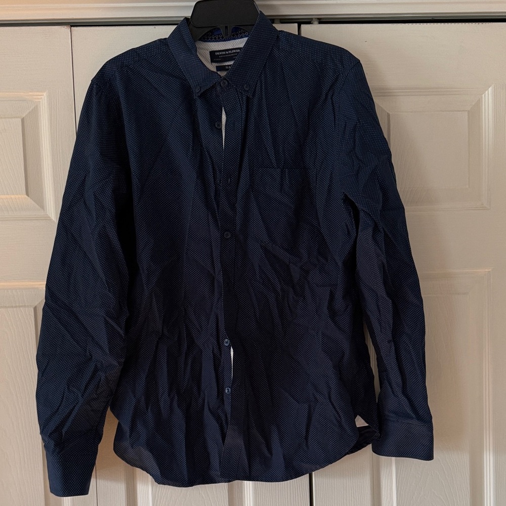 Denim & Flower Dark Blue Shirt Jacket